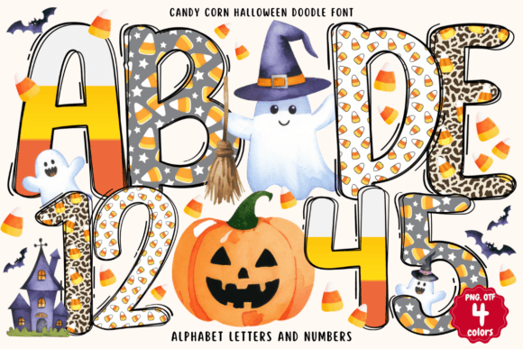 Candy Corn Halloween Doodle Font: A Festive Typographic Choice