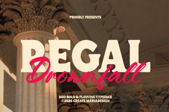 Regal Drownfall: A Sophisticated Duo Typeface for Modern Design